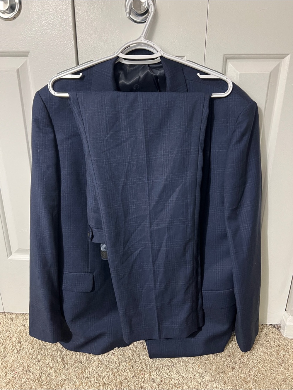 Polo by Ralph Lauren Men's Navy Windowpane Suit